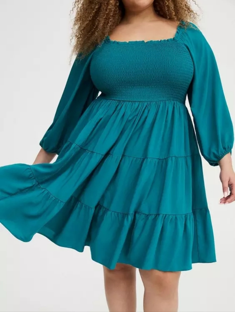 Torrid Smocked Square Neck Tiered Challis Dress Size 3X Nwt